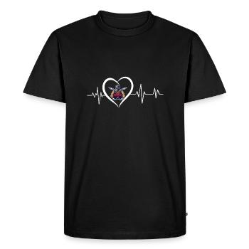 Heartbeat Welder - Men's Premium Organic T-Shirt - black - Front - Nico (187cm)