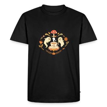 Effrayant Tea Time Cottagecore Halloween - T-shirt Premium bio Homme - noir - Devant - Nico (187cm)