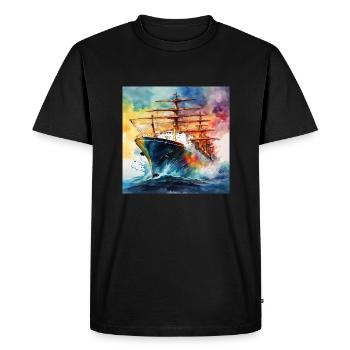 Pétrolier - T-shirt Premium bio Homme - noir - Devant - Nico (187cm)