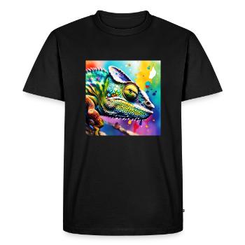 Couleur caméléon - T-shirt Premium bio Homme - noir - Devant - Nico (187cm)