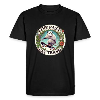 Manger des déchets - T-shirt Premium bio Homme - noir - Devant - Nico (187cm)