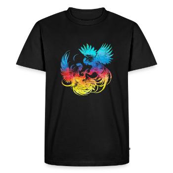 Cock tup fight animal isolated colorful chicken - Men's Premium Organic T-Shirt - black - Front - Nico (187cm)