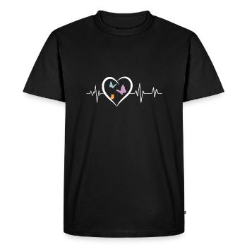 heartbeat butterflies - Men's Premium Organic T-Shirt - black - Front - Nico (187cm)