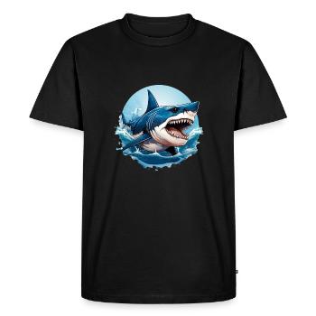 Sauvage en colère animal combative requin mascotte cool - T-shirt Premium bio Homme - noir - Devant - Nico (187cm)