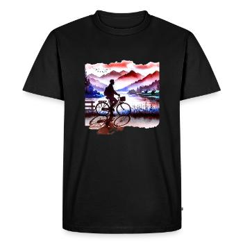 le passionné de vélo et de montagne - T-shirt Premium bio Homme - noir - Devant - Nico (187cm)