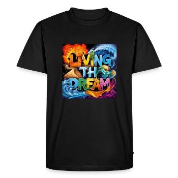 Vivre le rêve - T-shirt Premium bio Homme - noir - Devant - Nico (187cm)