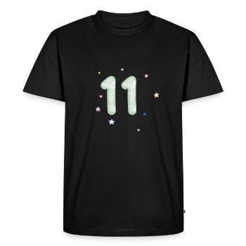 11th Anniversary Watercolor Star - Men's Premium Organic T-Shirt - black - Front - Nico (187cm)