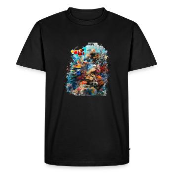 Tiny coral polyps form entire reefs - Men's Premium Organic T-Shirt - black - Front - Nico (187cm)