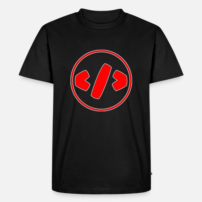 Coding Logo - Männer Premium Bio T-Shirt - Schwarz