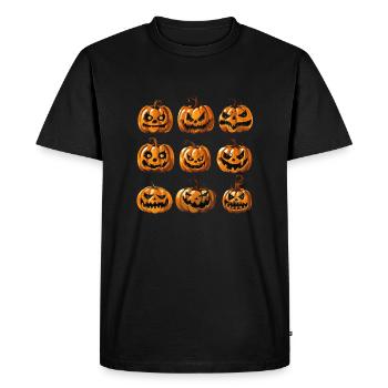 Halloween Pumpkin Spooky - Men's Premium Organic T-Shirt - black - Front - Nico (187cm)
