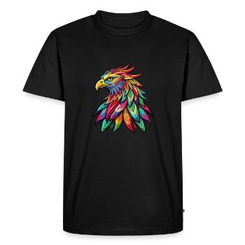 Colorful Eagle - Men's Premium Organic T-Shirt - black - Front - Nico (187cm)