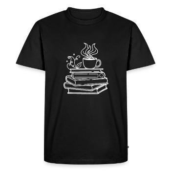 Book Dreams - A Moment of Tranquility - Men's Premium Organic T-Shirt - black - Front - Nico (187cm)