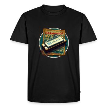 Harmonica Wanted - T-shirt Premium bio Homme - noir - Devant - Nico (187cm)