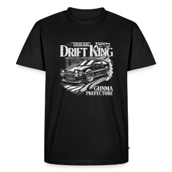 Initial D AE86 Drift King Montagne d’Akina - T-shirt Premium bio Homme - noir - Devant - Nico (187cm)
