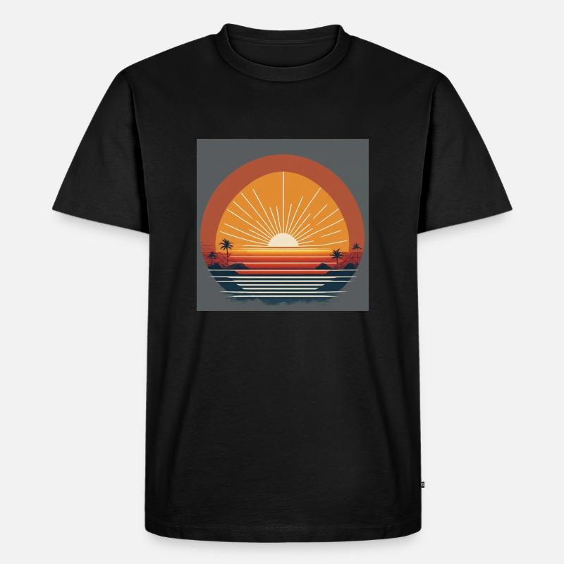 Sunset - Männer Premium Bio T-Shirt - Schwarz