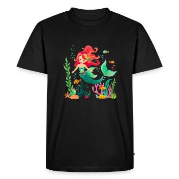 Sirène, mi-humaine, mi-poisson - T-shirt Premium bio Homme - noir - Devant - Nico (187cm)