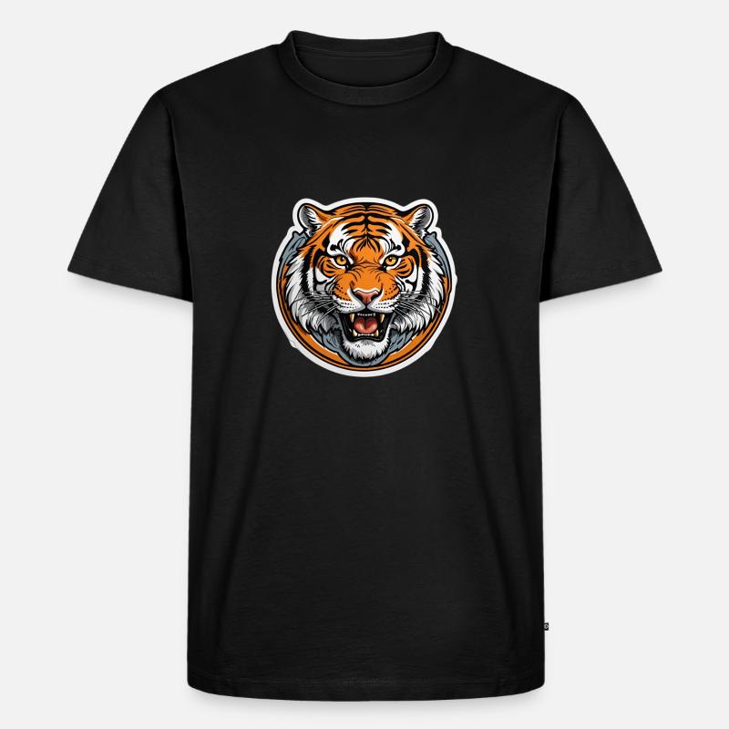 Dynamischer Tiger - Männer Premium Bio T-Shirt - Schwarz