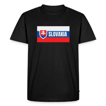 Drapeau slovaque - T-shirt Premium bio Homme - noir - Devant - Nico (187cm)