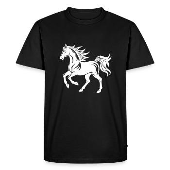 Silhouette de cheval élégante - T-shirt Premium bio Homme - noir - Devant - Nico (187cm)