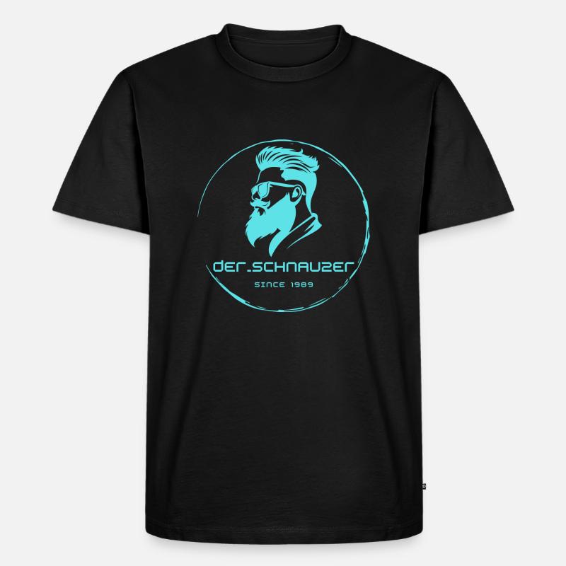 der_schnauzer hellblau - Männer Premium Bio T-Shirt - Schwarz