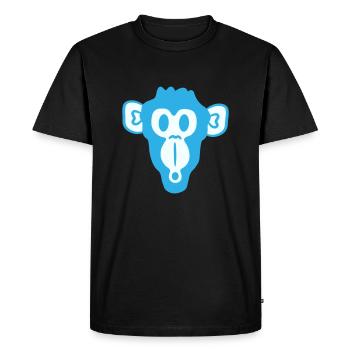Wondered Curious Monkey Head Fright Face - Men's Premium Organic T-Shirt - black - Front - Nico (187cm)