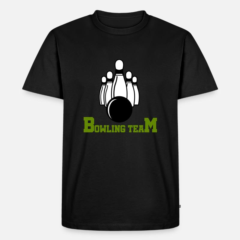 bowling team - Männer Premium Bio T-Shirt - Schwarz