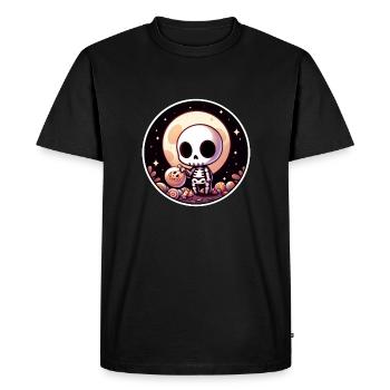 Halloween Cute Skeleton - Men's Premium Organic T-Shirt - black - Front - Nico (187cm)