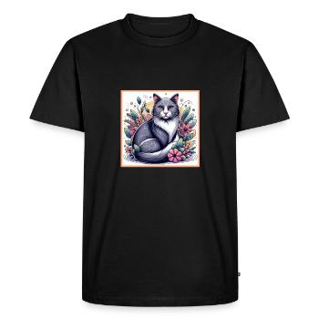Domestic Cat Gifts - Men's Premium Organic T-Shirt - black - Front - Nico (187cm)