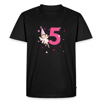 5e anniversaire fée rose - T-shirt Premium bio Homme - noir - Devant - Nico (187cm)