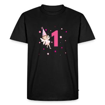 1e anniversaire fée rose - T-shirt Premium bio Homme - noir - Devant - Nico (187cm)