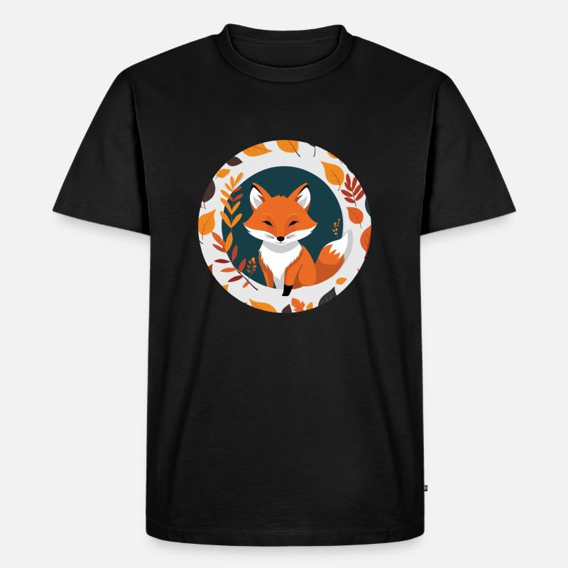 Fuchs im Herbst #9 - Männer Premium Bio T-Shirt - Schwarz