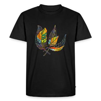 leaves - Men's Premium Organic T-Shirt - black - Front - Nico (187cm)