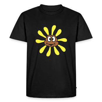 Small Sunflower Sun Flower Happy Face - Men's Premium Organic T-Shirt - black - Front - Nico (187cm)