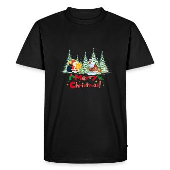 Joyeux Noël Père Noël - T-shirt Premium bio Homme - noir - Devant - Nico (187cm)
