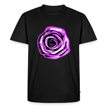 Pretty Beautiful Rose Blossom Leaf Roses Romantic - Men's Premium Organic T-Shirt - black - Front - Nico (187cm)