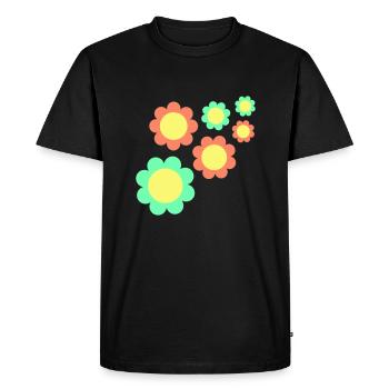 Beaucoup de fleurs colorées belle conception de motif décoratif - T-shirt Premium bio Homme - noir - Devant - Nico (187cm)