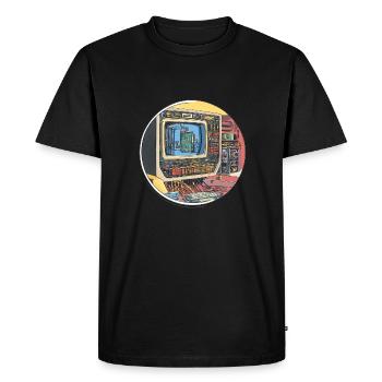 Retro-Tech: The Beginnings of the Computer World! - Men's Premium Organic T-Shirt - black - Front - Nico (187cm)