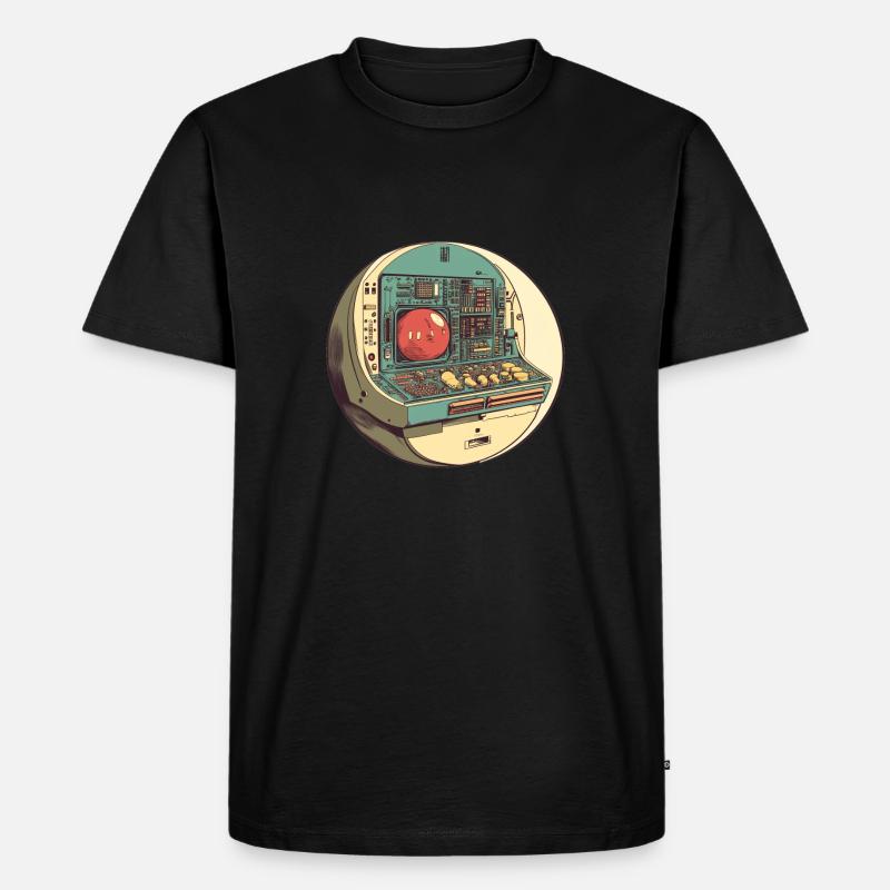 Retro-Computer: Die Anfänge der Technik! - Männer Premium Bio T-Shirt - Schwarz