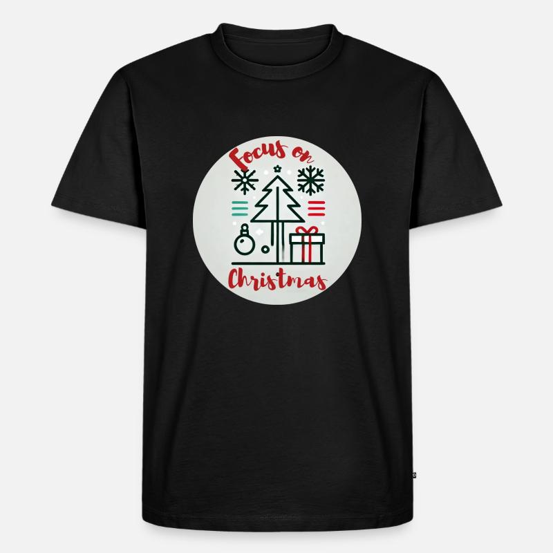 Focus on chrismas - Männer Premium Bio T-Shirt - Schwarz