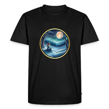 A dream of a night in winter - Men's Premium Organic T-Shirt - black - Front - Nico (187cm)
