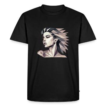 Design "Triangular reflect" - Men's Premium Organic T-Shirt - black - Front - Nico (187cm)
