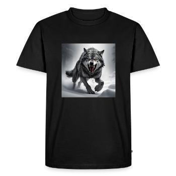 loup animal vecteur nature illustration design sauvage - T-shirt Premium bio Homme - noir - Devant - Nico (187cm)