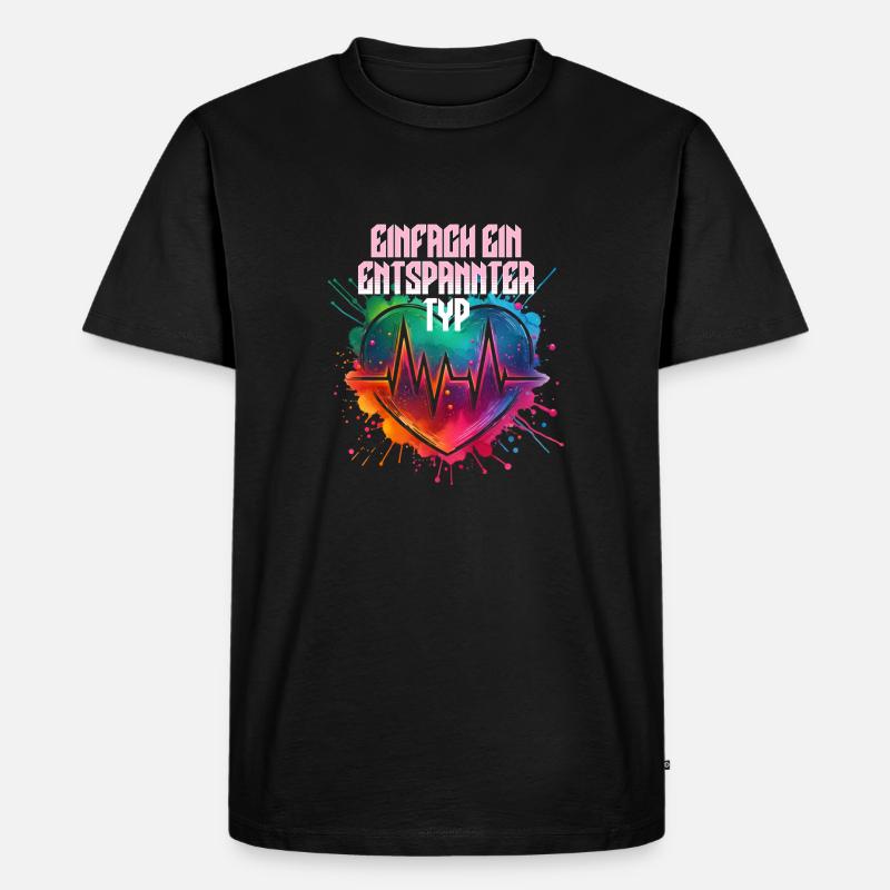 Entspannter Typ - Männer Premium Bio T-Shirt - Schwarz