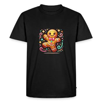 Gingerbread Man Gingerbread Christmas Cookies - Men's Premium Organic T-Shirt - black - Front - Nico (187cm)