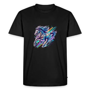 Équitation - T-shirt Premium bio Homme - noir - Devant - Nico (187cm)