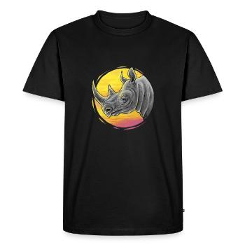 Rhinocéros - T-shirt Premium bio Homme - noir - Devant - Nico (187cm)