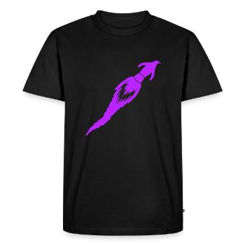 Drôle pingouin fusée feu plaisir vol vol - T-shirt Premium bio Homme - noir - Devant - Nico (187cm)