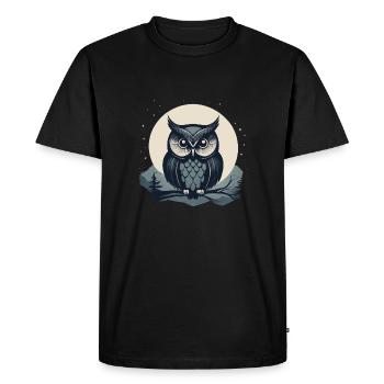 Hibou - T-shirt Premium bio Homme - noir - Devant - Nico (187cm)