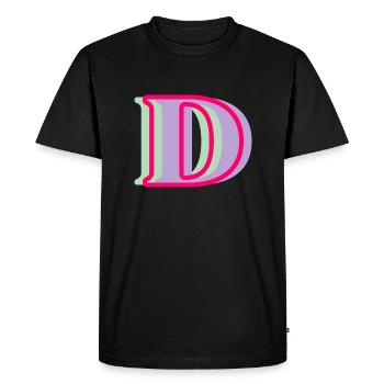 Multicolored letter d - original gift idea - Men's Premium Organic T-Shirt - black - Front - Nico (187cm)