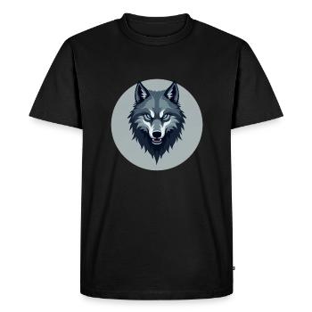 Gray Wolf Circular Design - Men's Premium Organic T-Shirt - black - Front - Nico (187cm)